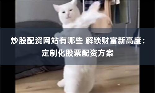 炒股配资网站有哪些 解锁财富新高度：定制化股票配资方案