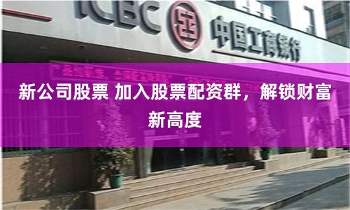 新公司股票 加入股票配资群，解锁财富新高度